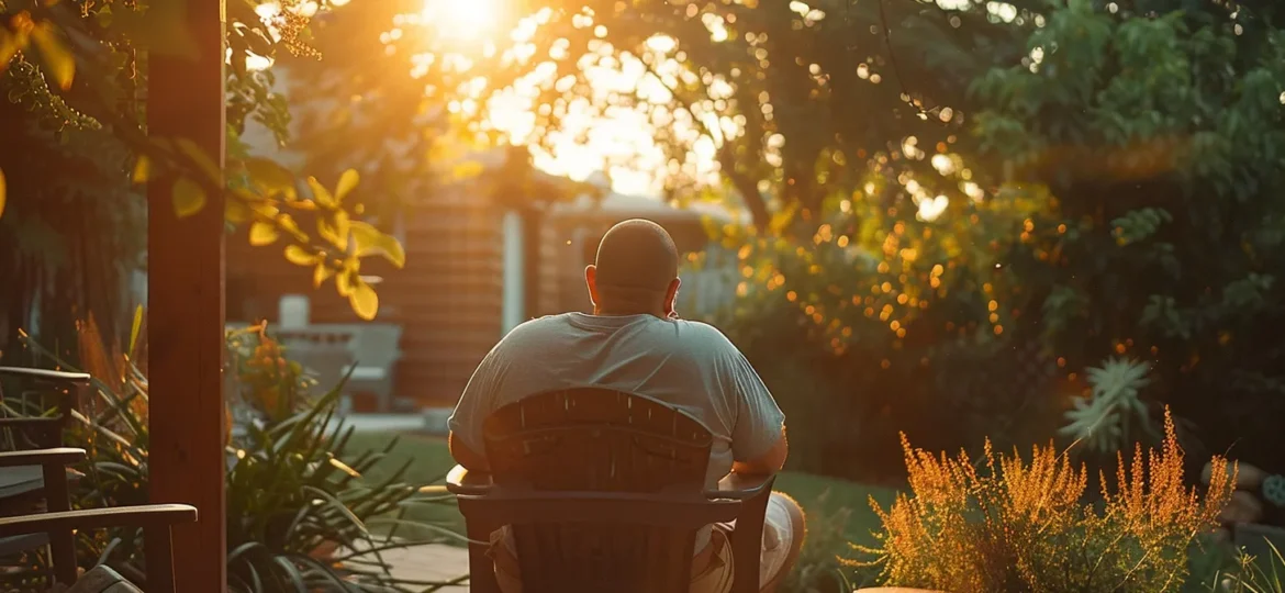 men in a serene arkansas setting, embracing sobriety in a peaceful, supportive sober living home.