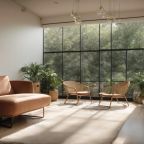 a tranquil therapy room bathed in soft natural light, featuring a plush armchair and calming artwork, symbolizing the journey of healing and understanding within addiction therapy.