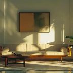 a modern recovery center lobby in arkansas, featuring sleek furnishings, calming colors, and inspiring artwork that fosters a welcoming and supportive atmosphere for individuals on their sober living journey.