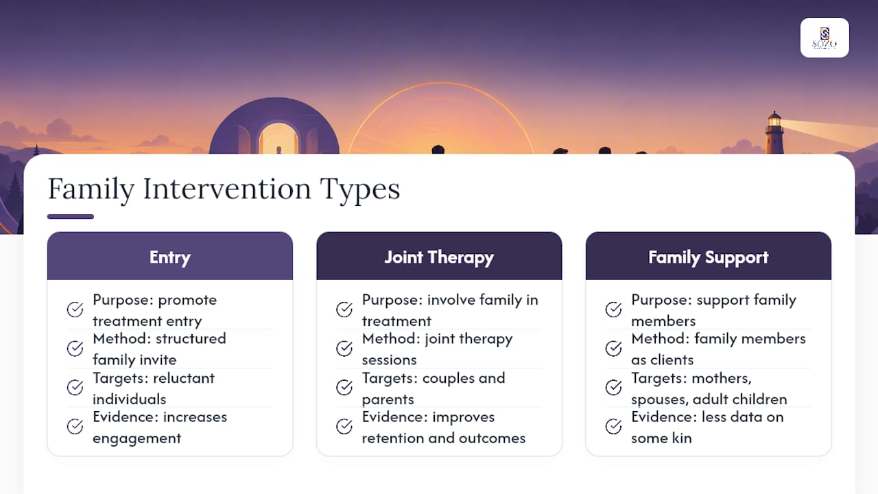 Three family intervention categories