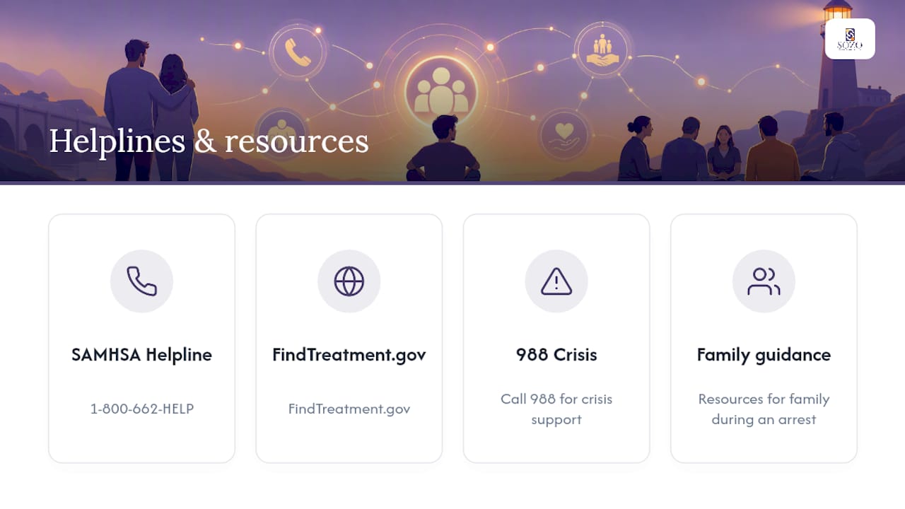 Addiction helplines and family resources overview